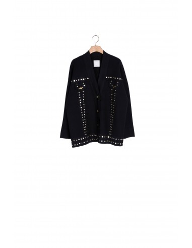 Cardi-coat orné de studs une grave pollution 